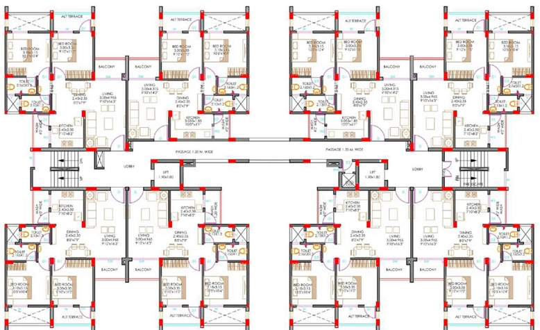 Floor Plan of Karamchand Dream Aawas in Wardha Road, Nagpur - Image 116337