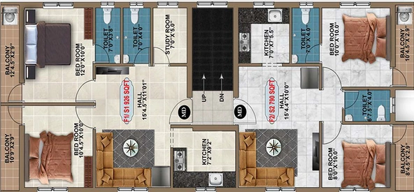 Floor Plan of Sarvesh Prestige Palace in Pammal, Chennai - Image 191887