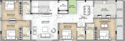 4 BHK Flat in Quality Anantha Villa in Anna Nagar, Chennai - Image 823543