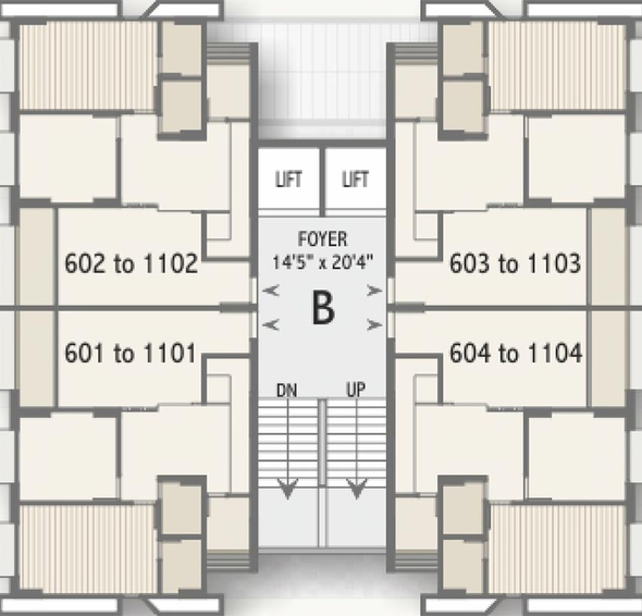 Floor Plan of Ganga Heights in Chandkheda, Ahmedabad - Image 192074