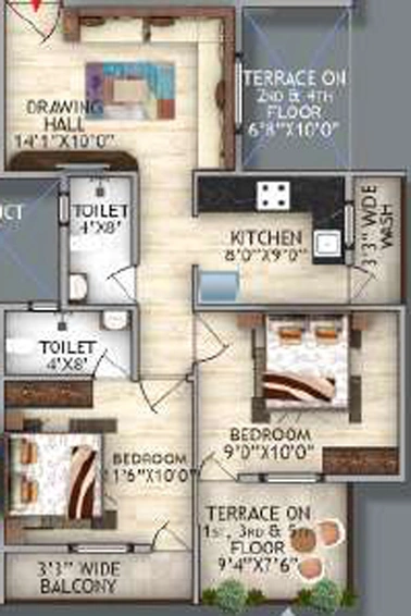 2 BHK Flat in Fair Homes Lava 7 Estate in Khadgaon Road, Nagpur - Image 754230
