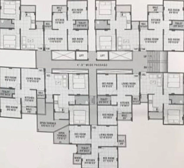 Floor Plan of Om Residency in Waghodia Road, Vadodara - Image 192104