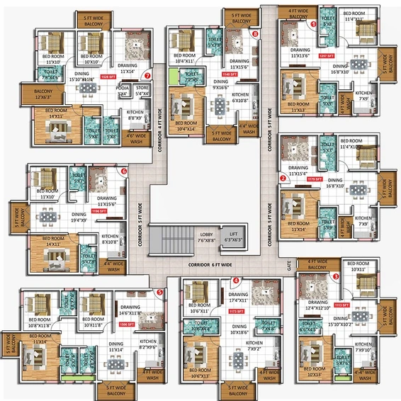 Floor Plan of Chethana Heritage in Mahadevapura, Bangalore - Image 192234