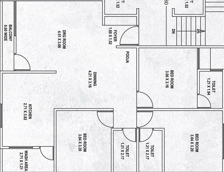 3 BHK Flat in Riddhi Pratha Heritage in Bill, Vadodara - Image 823624