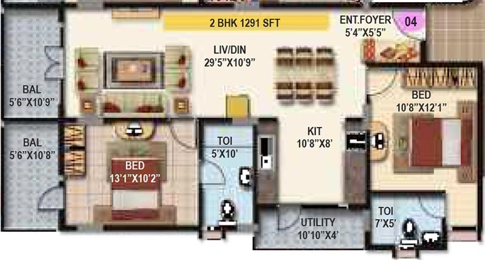 2 BHK Flat in Maithri Shilpitha Splendour Annex in Marathahalli, Bangalore - Image 823657