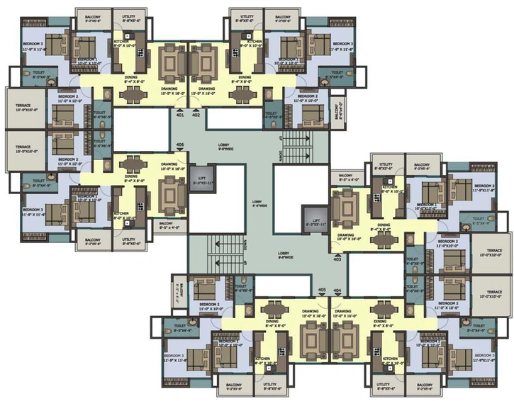 Floor Plan of Pyramid City 3 in Besa, Nagpur - Image 116356