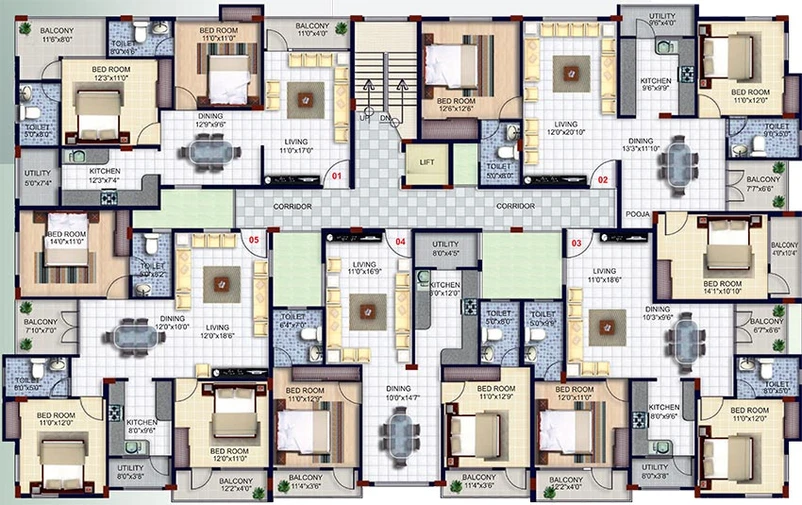 Floor Plan of Sai Shree Alps in Marathahalli, Bangalore - Image 192560
