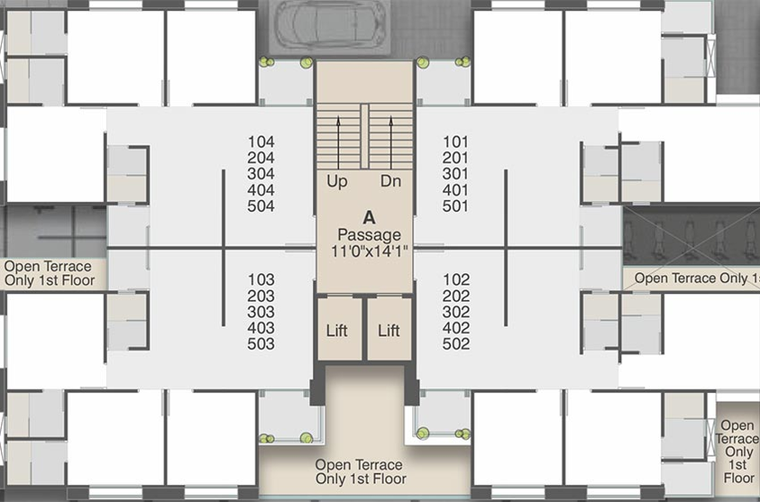 Floor Plan of Ganesh Prakruti Icon in Bill, Vadodara - Image 192564