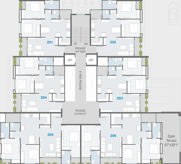 Floor Plan of Param Skylife in Gotri, Vadodara - Image 192662
