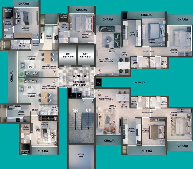 Floor Plan of Samarth Aura in Bhandup West, Mumbai - Image 98262