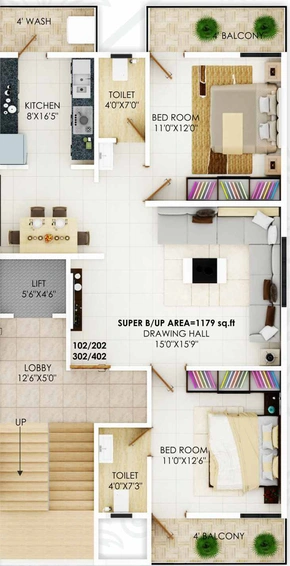 2 BHK Flat in Shree Sudhakar Residency in Wanadongri, Nagpur - Image 765866