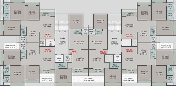 Floor Plan of BKB Radhe Shyam Resi Com in Makarpura, Vadodara - Image 192817