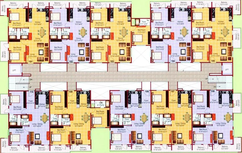 Floor Plan of VKC Chourasia Manor Phase 1 in Panathur, Bangalore - Image 192853