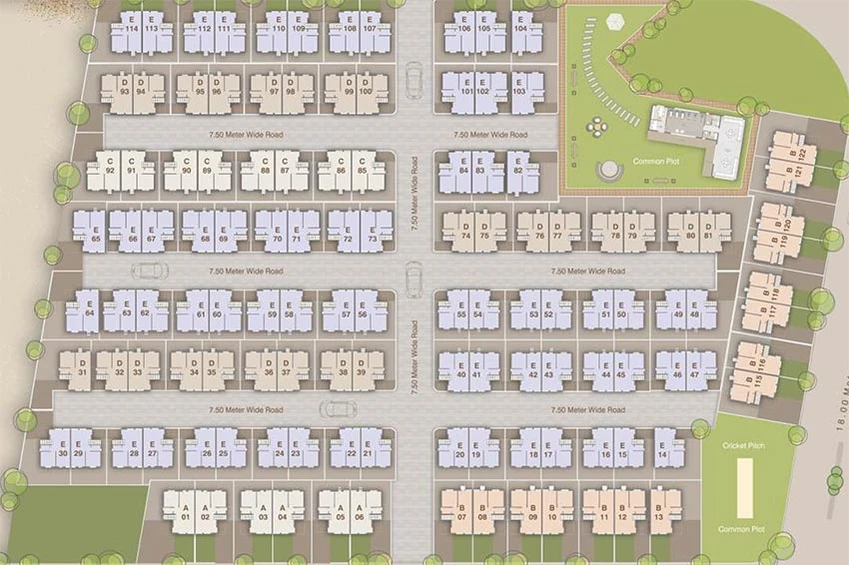 Master Plan of Ganesh Om Bungalows in Kapurai, Vadodara - Image 192892