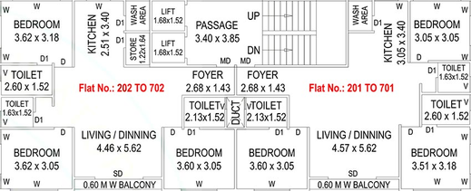 Floor Plan of Harsiddhi Om Shivay Heights in Kapurai, Vadodara - Image 192927