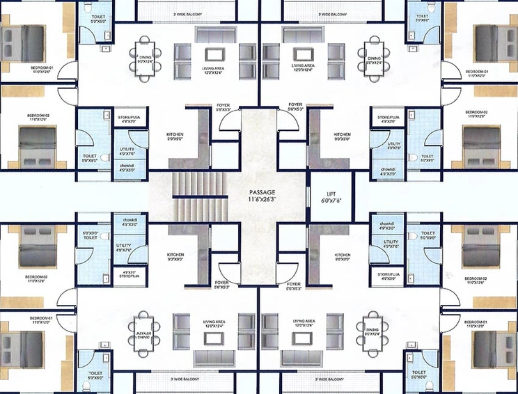 Floor Plan of Dharti Omkara Planet in Sevasi, Vadodara - Image 192956