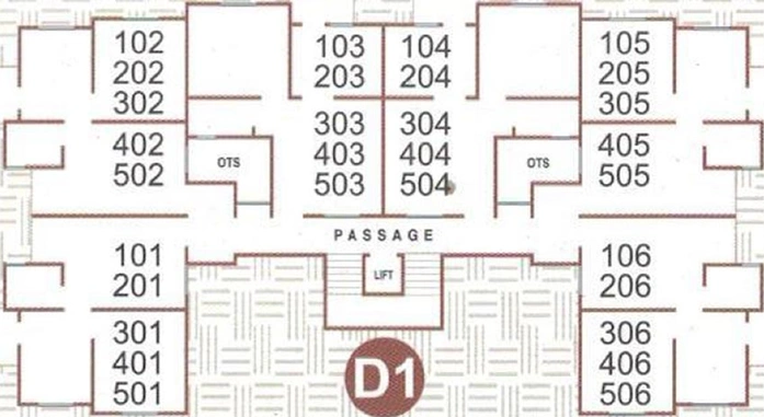 Floor Plan of Maa Omkar Residency in Koyali, Vadodara - Image 192979