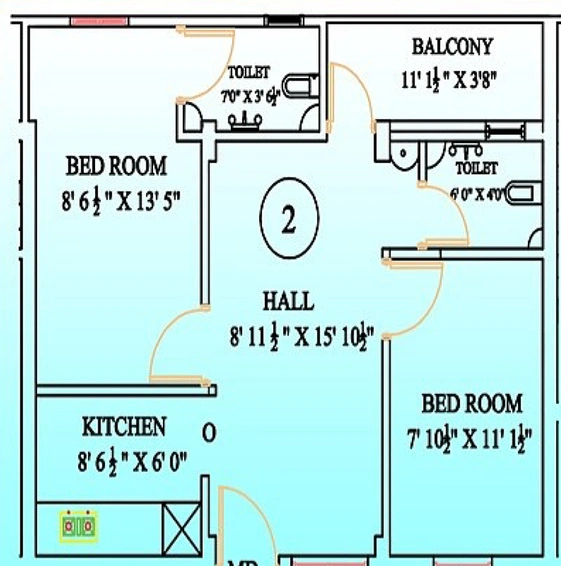 2 BHK Flat in Access Sai Empire in Guduvancheri, Chennai - Image 823841