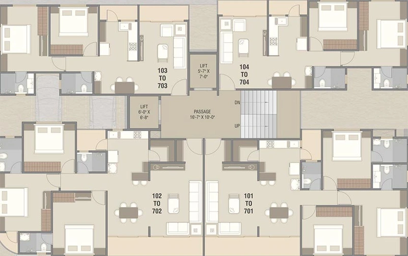 Floor Plan of Manorath Radhe Shyam Residency in Gotri, Vadodara - Image 193063