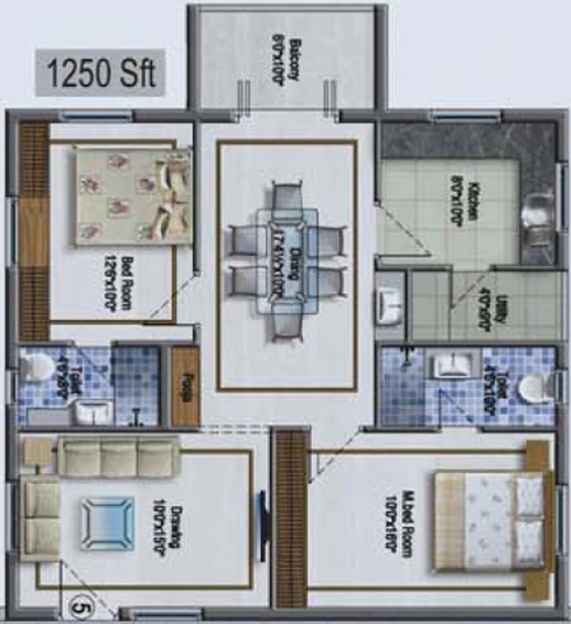 2 BHK Flat in Aditya Imperial Heights in Hafeezpet, Hyderabad - Image 754456