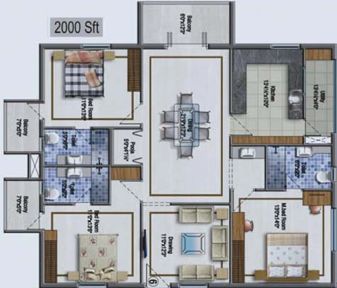 3 BHK Flat in Aditya Imperial Heights in Hafeezpet, Hyderabad - Image 754459