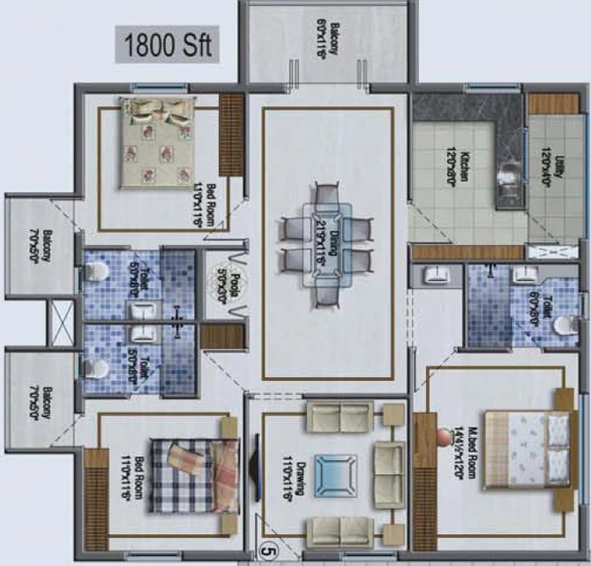 3 BHK Flat in Aditya Imperial Heights in Hafeezpet, Hyderabad - Image 754458