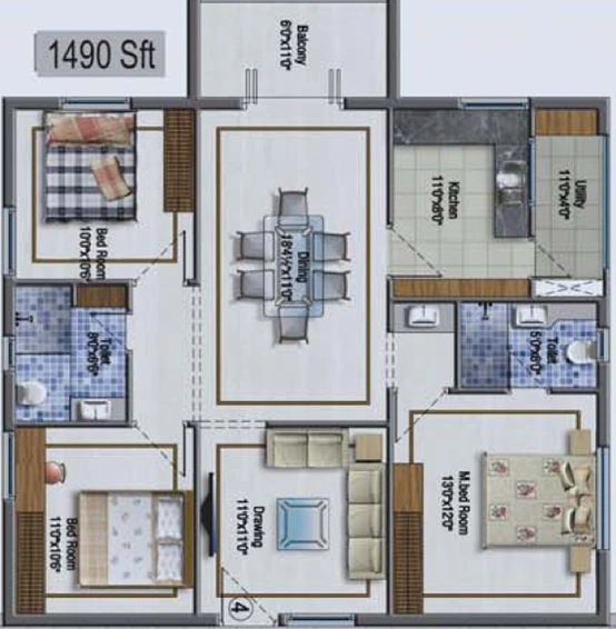 2 BHK Flat in Aditya Imperial Heights in Hafeezpet, Hyderabad - Image 754457