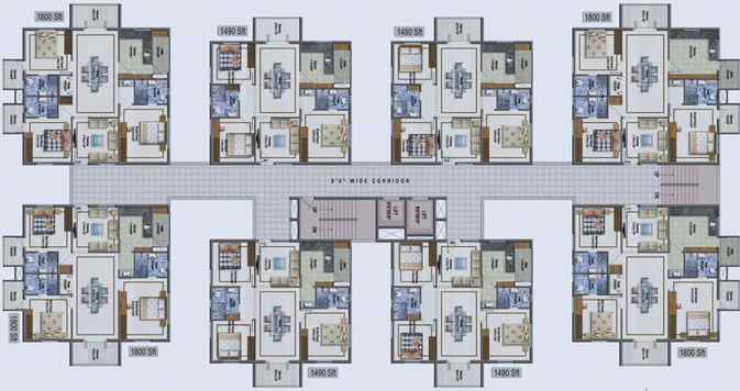 Floor Plan of Aditya Imperial Heights in Hafeezpet, Hyderabad - Image 115658