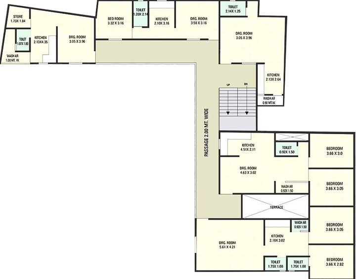 Floor Plan of Om Shops and Flats in Manjalpur, Vadodara - Image 193301