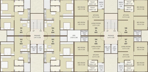 Floor Plan of Swastik Radhey Heights in Manjalpur, Vadodara - Image 193320