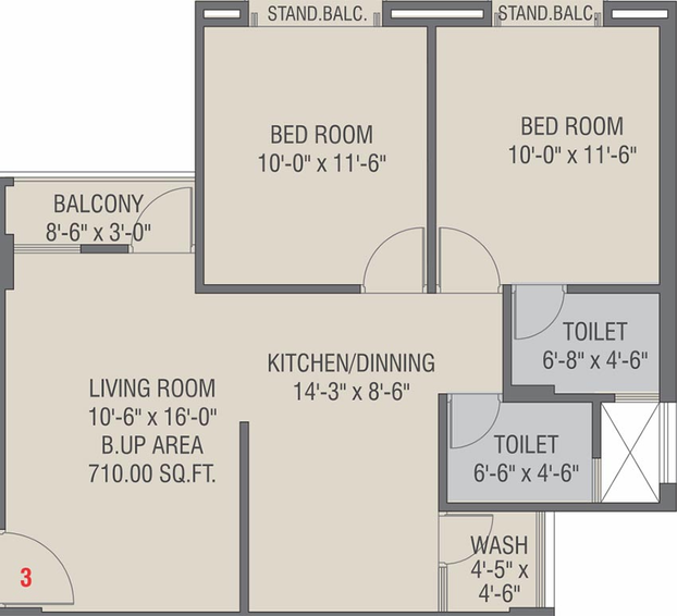 2 BHK Flat in Samanvay Status 2 in Atladara, Vadodara - Image 823988