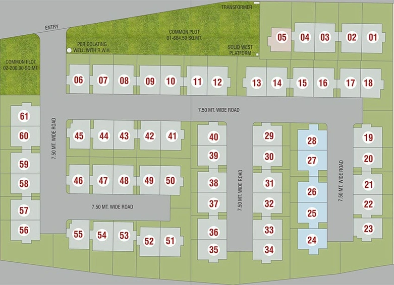Master Plan of Sarthak Bungalows in Kapurai, Vadodara - Image 193481