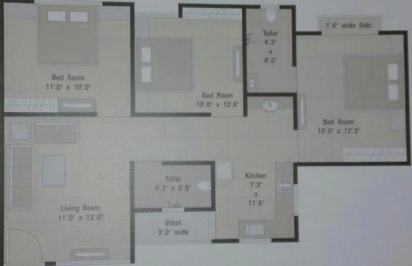 3 BHK Flat in Samruddhi Residency in Soma Talav, Vadodara - Image 823992