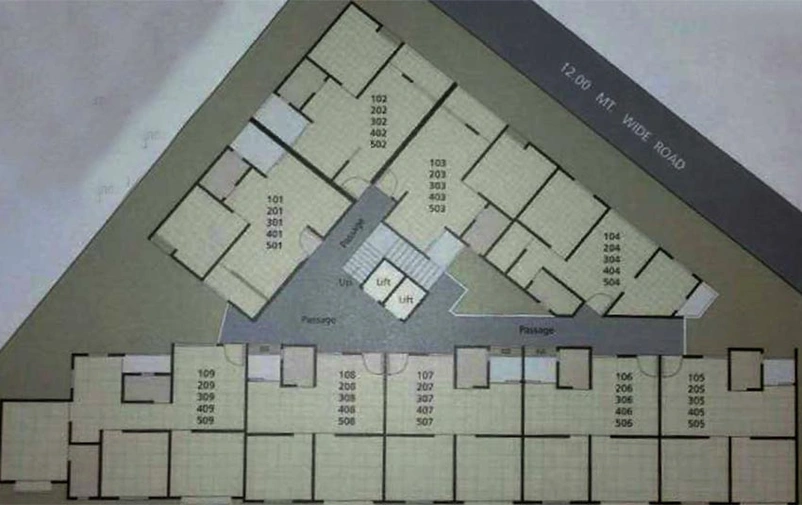 Floor Plan of Samruddhi Residency in Soma Talav, Vadodara - Image 193430