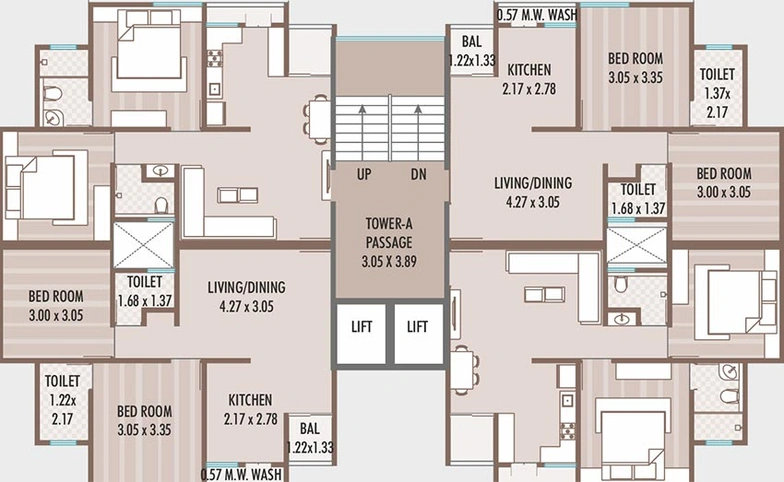Floor Plan of Samruddhi Silver in Kalali, Vadodara - Image 193436