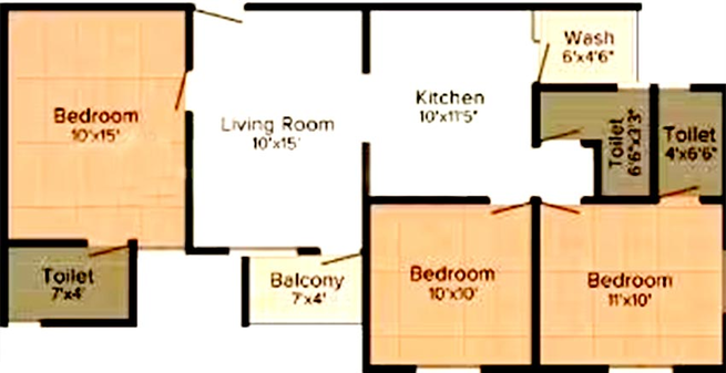 3 BHK Flat in Sakar 99 in Gotri, Vadodara - Image 823999