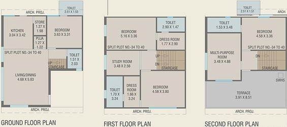 4 BHK House/Villa in Swastik Royal Mansions in Bill, Vadodara - Image 824013