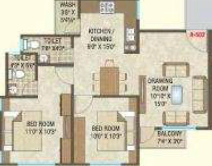 2 BHK Flat in NYJ Samipya Enclave in Gotri, Vadodara - Image 824041