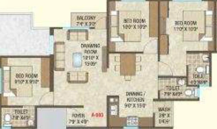3 BHK Flat in NYJ Samipya Enclave in Gotri, Vadodara - Image 824042