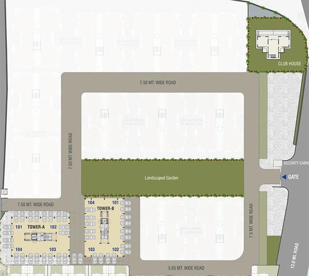 Master Plan of Parshva Nirman Samyag Apartments in Bhayli Road, Vadodara - Image 193610