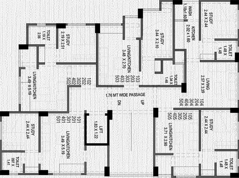 Floor Plan of Rachayeta Sanidhya Appartment in Alkapuri, Vadodara - Image 193615