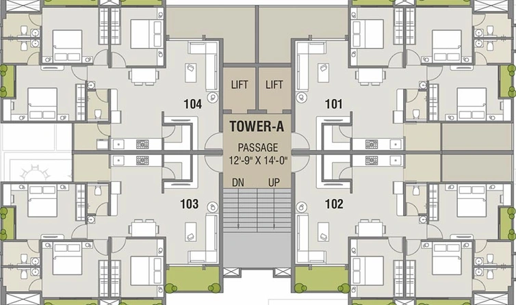 Floor Plan of Aarchi Sahajanand Elegance in Atladara, Vadodara - Image 193644