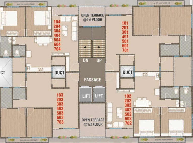 Floor Plan of Aspire Reva Flats in Ankhol, Vadodara - Image 193669