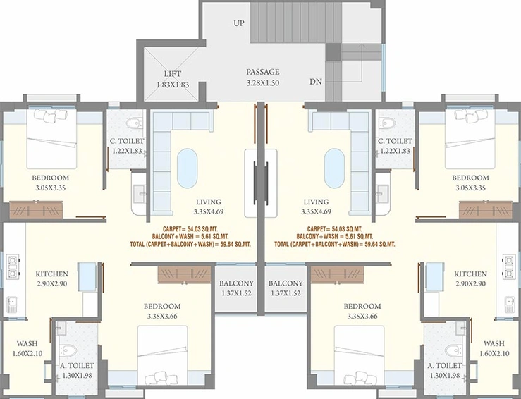 Floor Plan of Bharti Sai Madhav in Makarpura, Vadodara - Image 193683
