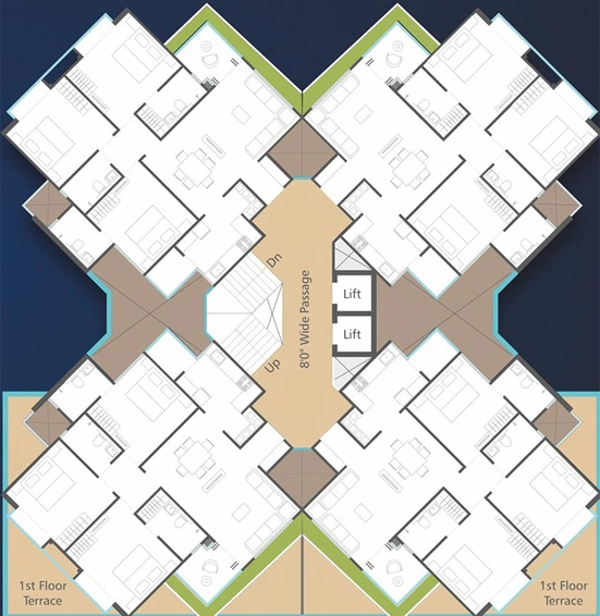 Floor Plan of Creative Serene Edifice in Harni, Vadodara - Image 193766
