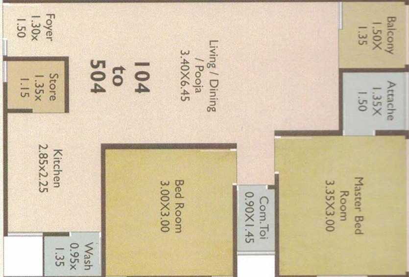 2 BHK Flat in Shubh Shantam Residency in Gotri, Vadodara - Image 824093