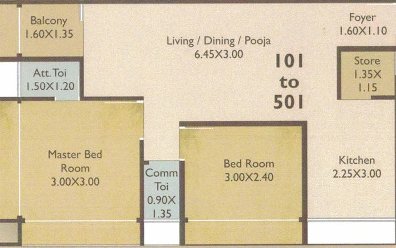 2 BHK Flat in Shubh Shantam Residency in Gotri, Vadodara - Image 824094