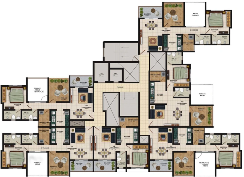 Floor Plan of Konbil Konifer in Mundhwa, Pune - Image 115684