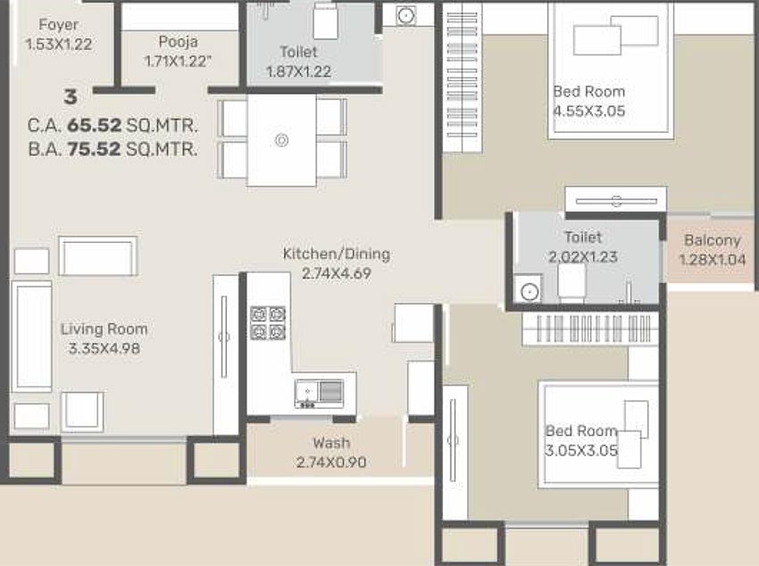 2 BHK Flat in Dhruvit Sharnam Arcade in Harni, Vadodara - Image 824101