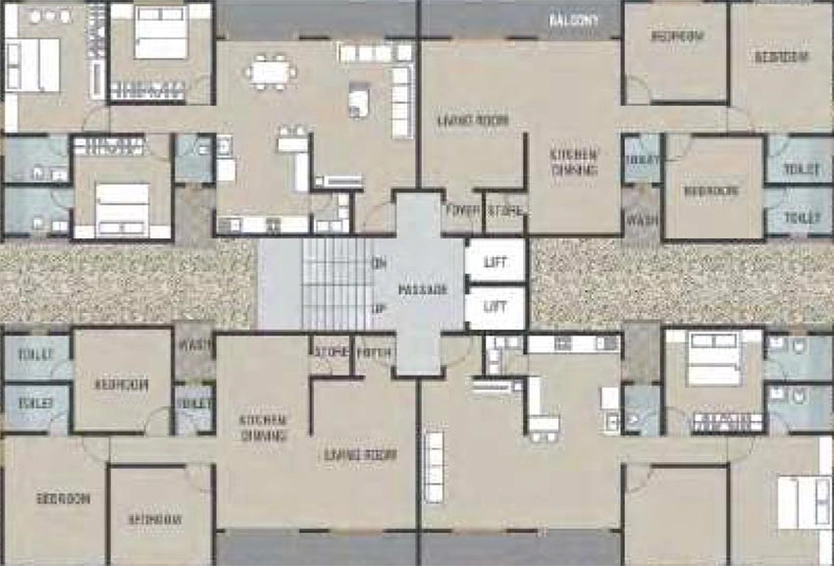 Floor Plan of Pavitra Shilpan Bliss in Vasna Bhayli Main Road, Vadodara - Image 193897